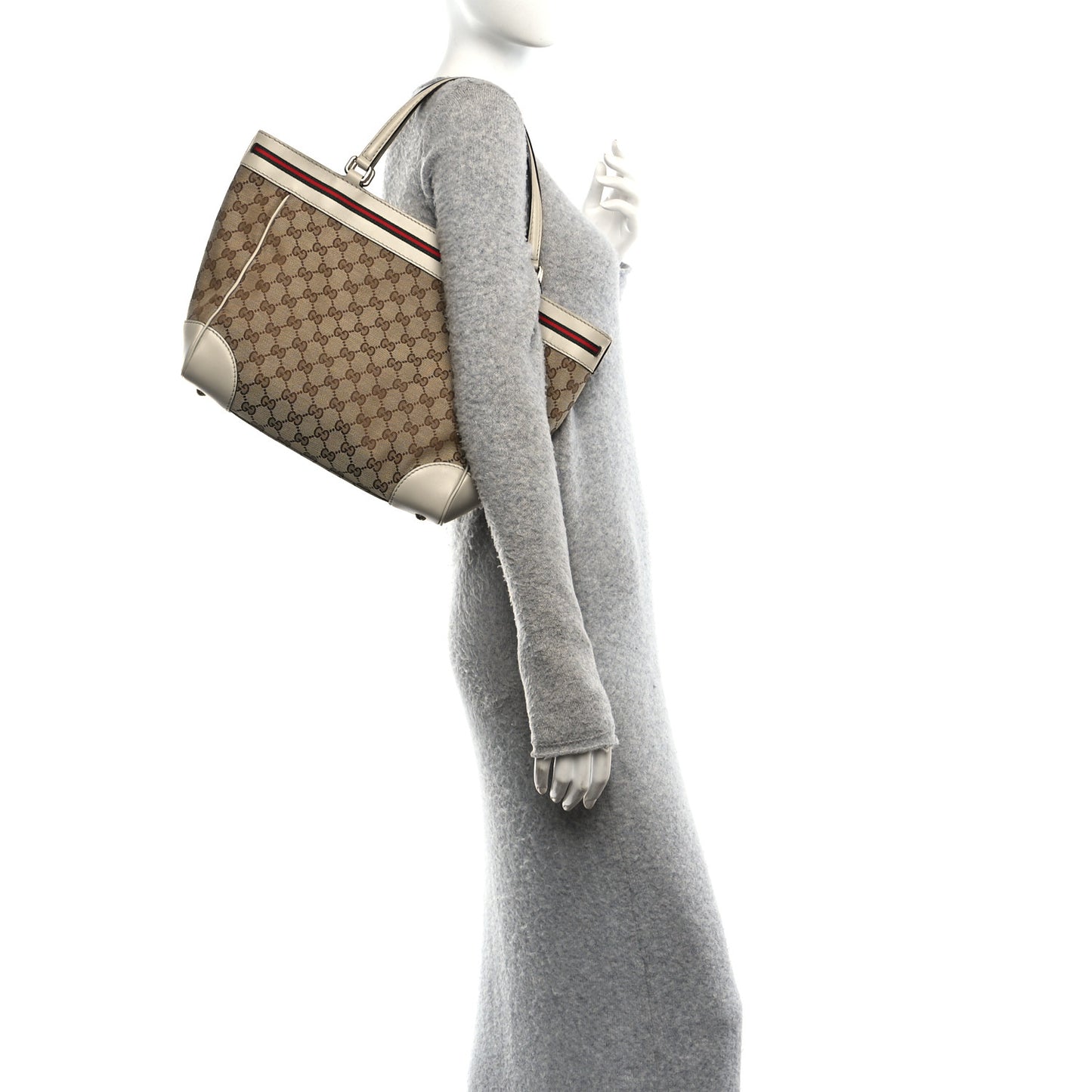 Monogram Web Medium Mayfair Tote Off White