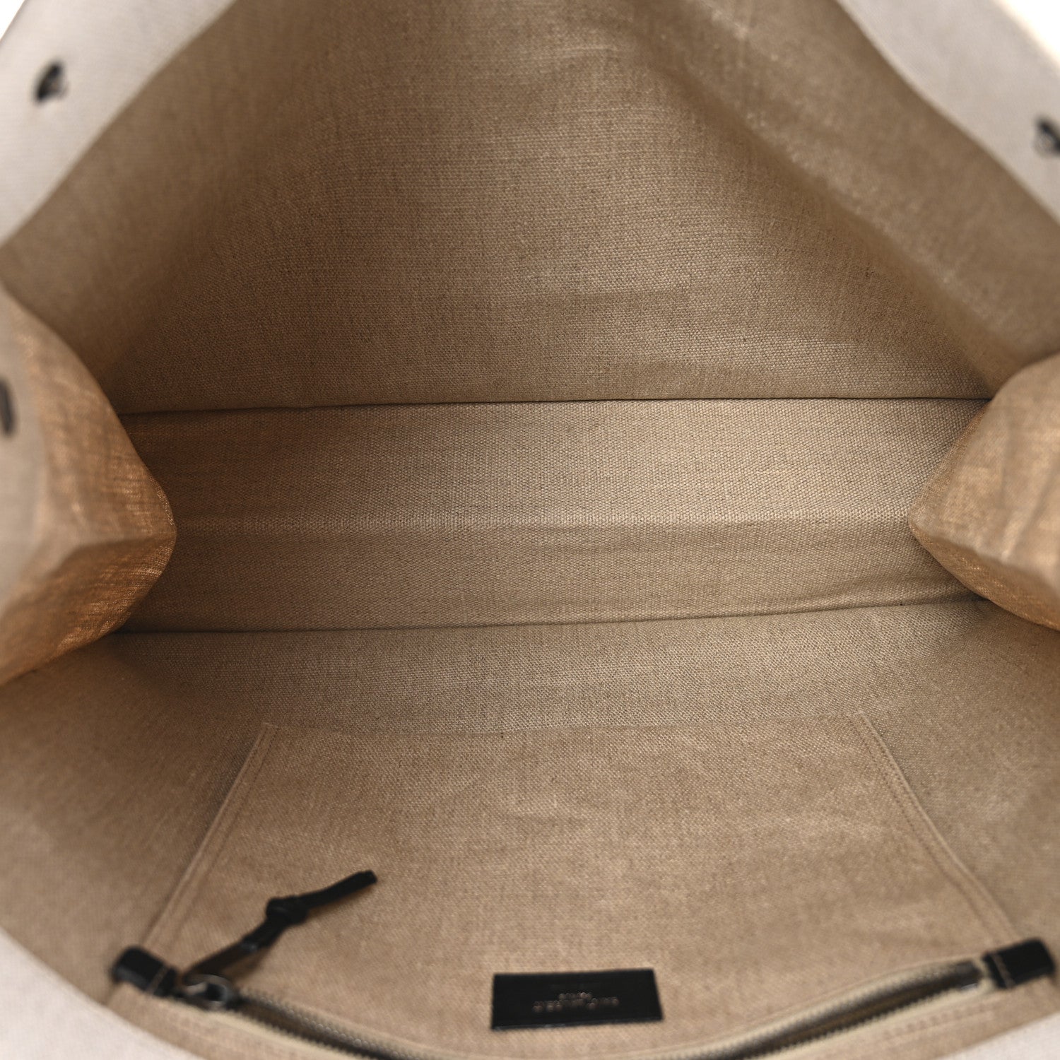 Saint Laurent Linen Calfskin Rive Gauche Tote Greggio Natural 5 of 15