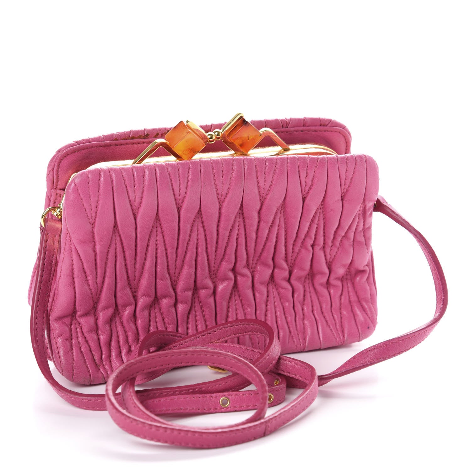 Miu Miu Matelasse Lux Mini Crossbody Tote Peonia 4 of 10