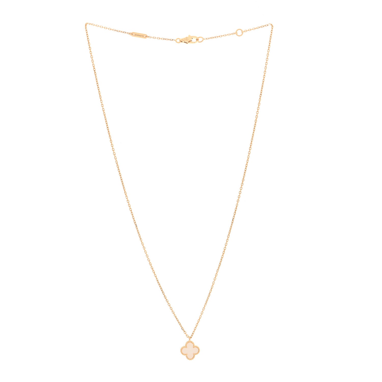 Van Cleef & Arpels 18K Yellow Gold Mother of Pearl Sweet Alhambra Pendant Necklace 3 of 4