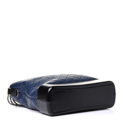 Chanel Aged Calfskin Quilted Maxi Gabrielle Hobo Navy Black 3 of 11