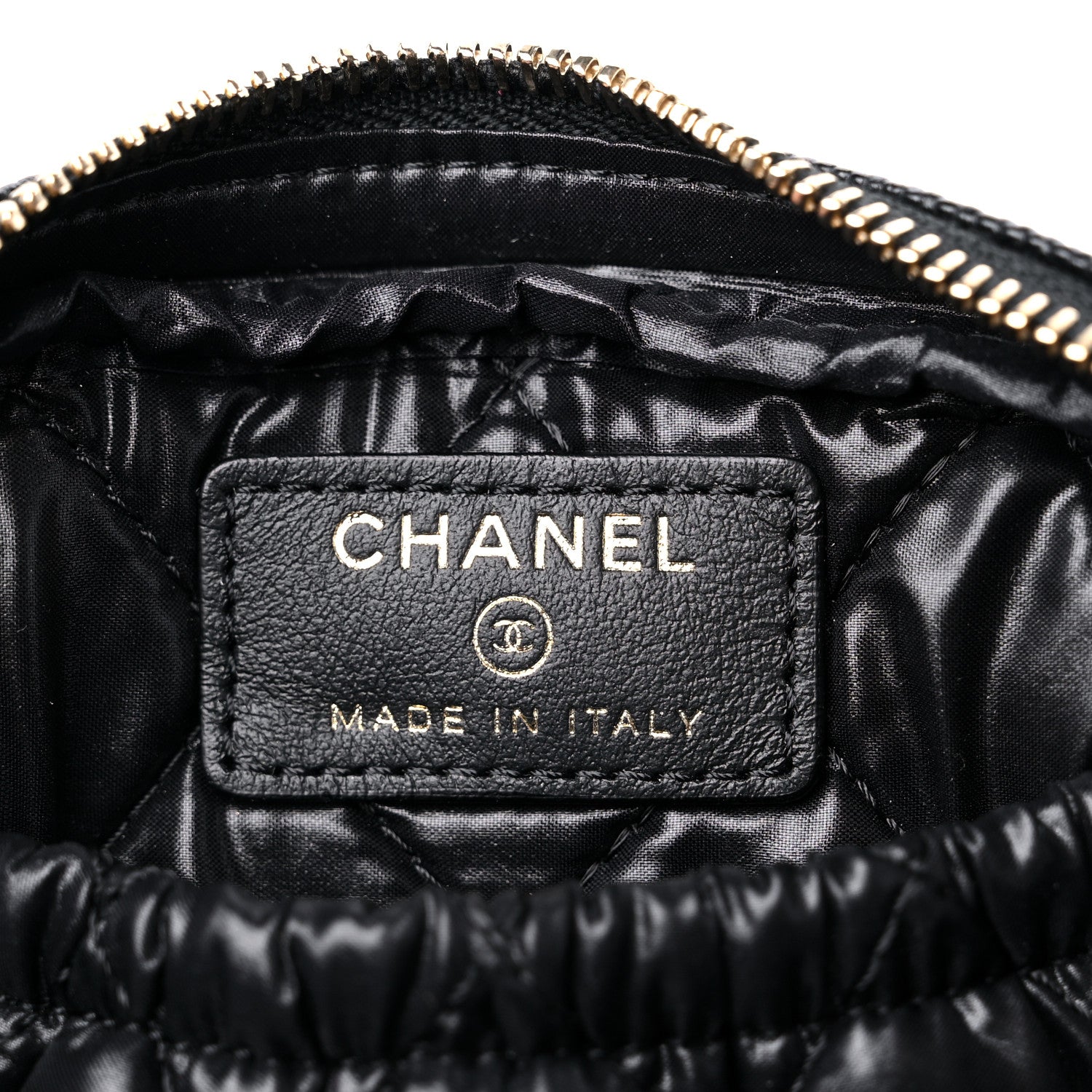 Chanel Caviar Quilted Curvy Pouch Cosmetic Case Black 6 of 10