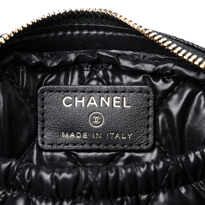 Chanel Caviar Quilted Curvy Pouch Cosmetic Case Black 6 of 10