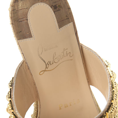 Christian Louboutin Liege Pepite 60 Platform Sandals 37 Version Gold 7 of 8