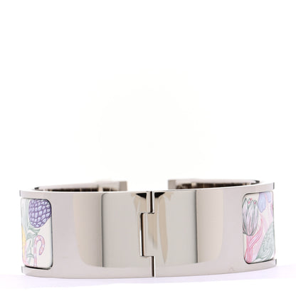 Hermes Enamel Printed Wide Precious Paradise Clic Clac H Bracelet PM Jasmin 3 of 5