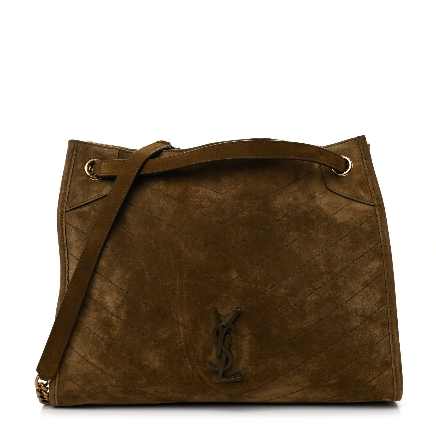 Saint Laurent Suede Matelasse Monogram Medium Niki Shopper Tote New Barley 1 of 10