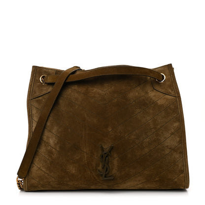 Saint Laurent Suede Matelasse Monogram Medium Niki Shopper Tote New Barley 1 of 10