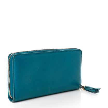 Gucci Pebbled Calfskin Soho Zip Around Wallet Deep Cobalt 3 of 11