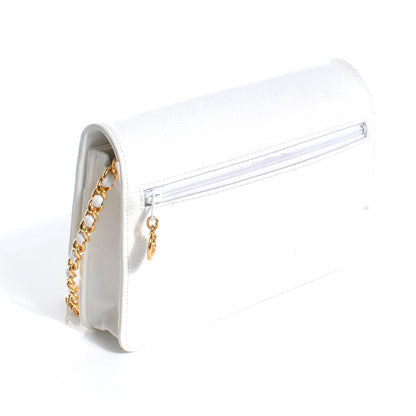 Chanel Caviar Wallet on Chain WOC White 3 of 7