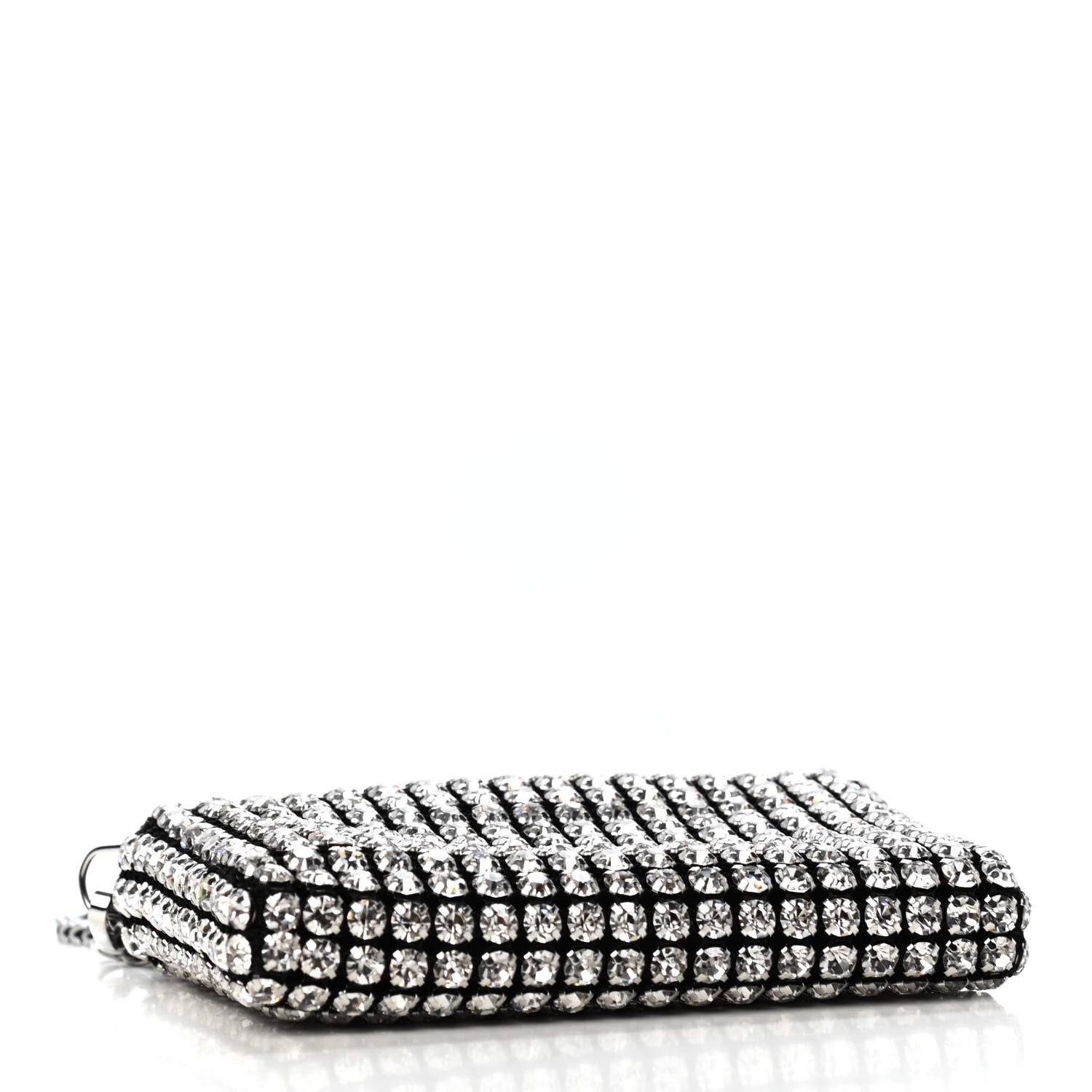 Alexander Wang Mesh Crystal Rhinestone Nano Heiress Shoulder Bag Black Silver 3 of 4