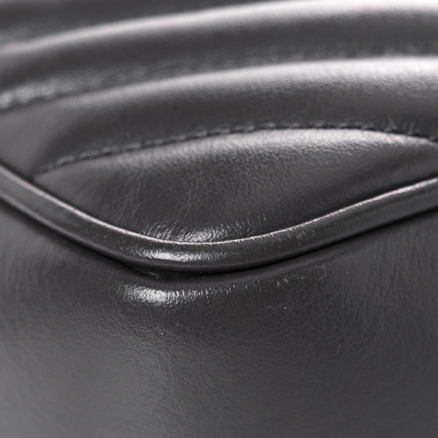 Calfskin Matelasse Monogram Lou Camera Bag Grey Kaki