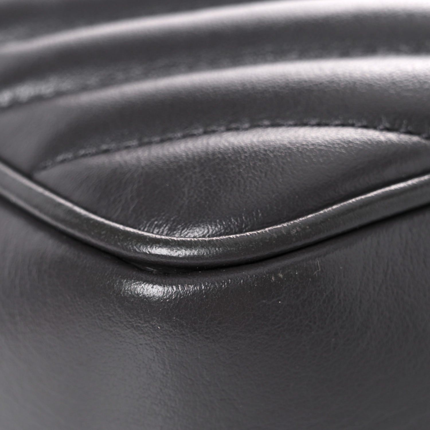 Saint Laurent Calfskin Matelasse Monogram Lou Camera Bag Grey Kaki 10 of 20