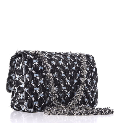 Chanel Denim Woven Medium Flap Light Blue 4 of 14