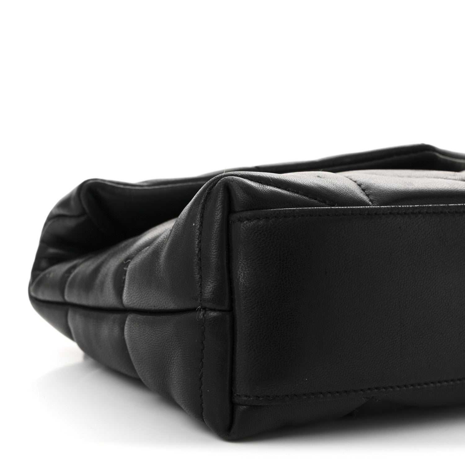 Saint Laurent Lambskin Quilted Toy Loulou Puffer Monogram Monochrome Chain Satchel Black 9 of 12