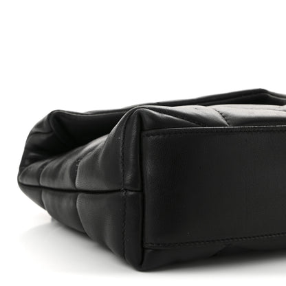 Saint Laurent Lambskin Quilted Toy Loulou Puffer Monogram Monochrome Chain Satchel Black 9 of 12