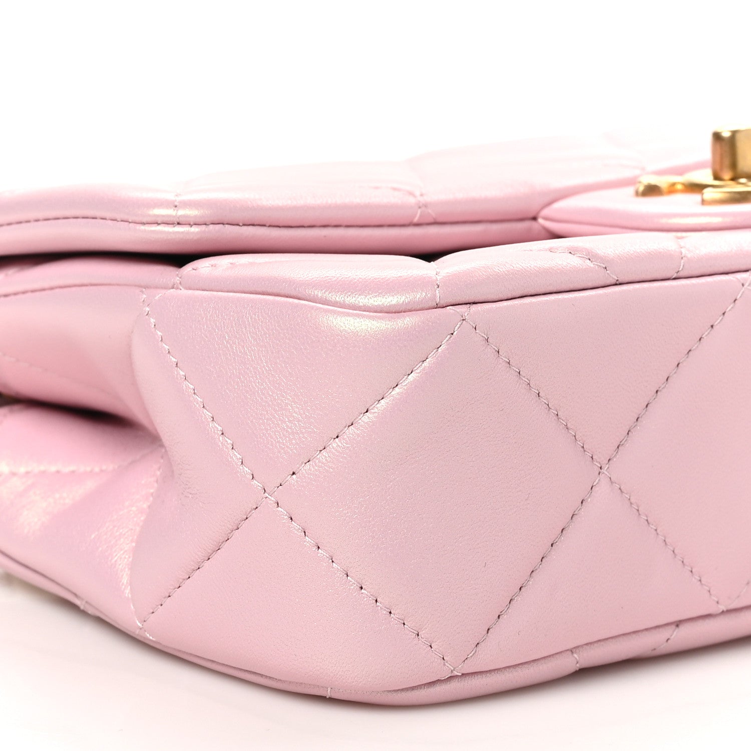 Chanel Pearly Lambskin Quilted Pearl Small Flap Pink 9 of 11