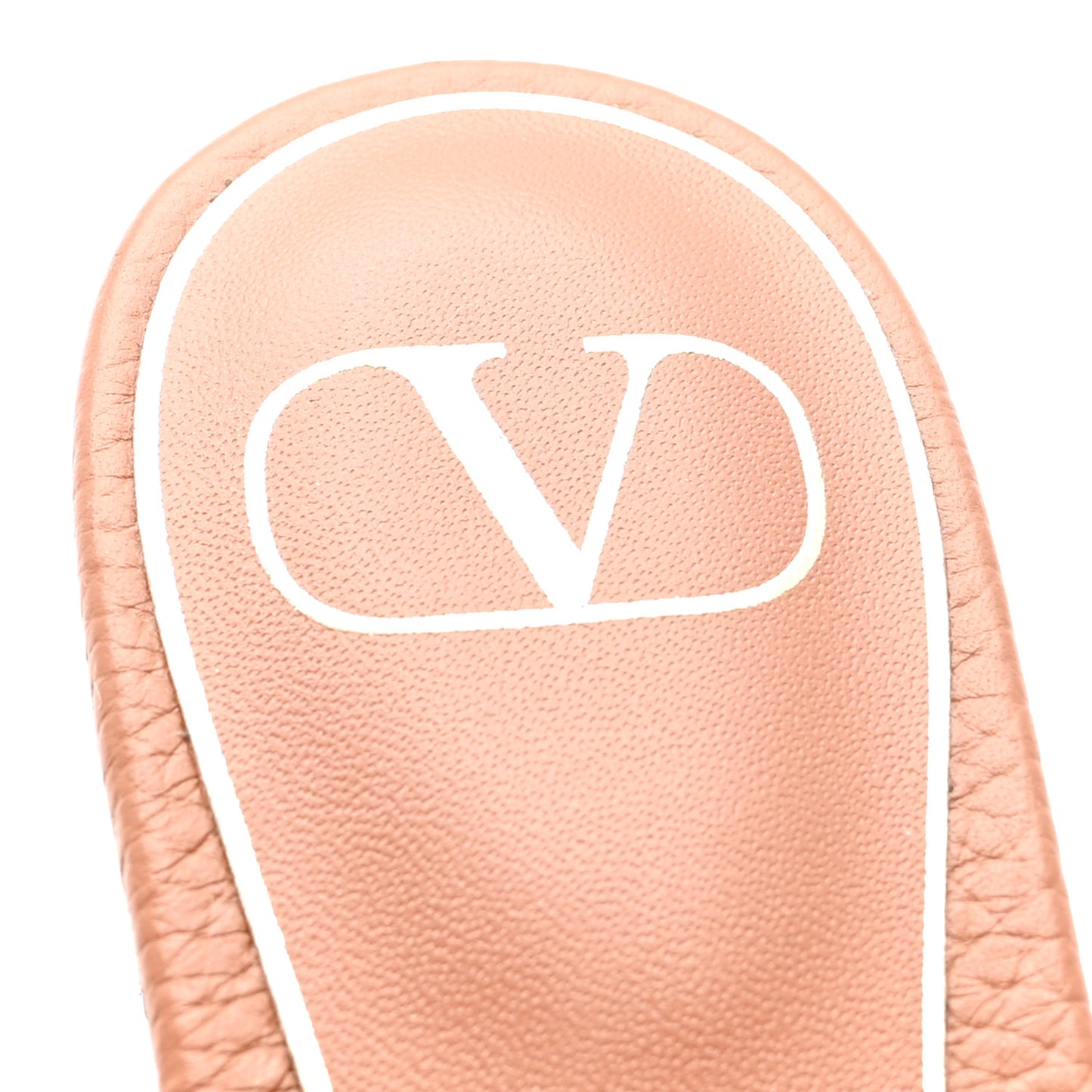 Calfskin Roman Stud Flat Slide Sandals 36 Saddle