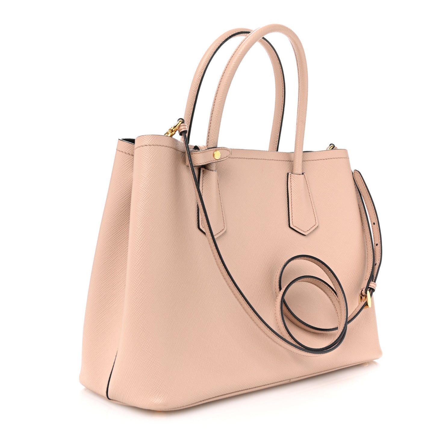 Saffiano Cuir Small Double Bag Cammeo Black