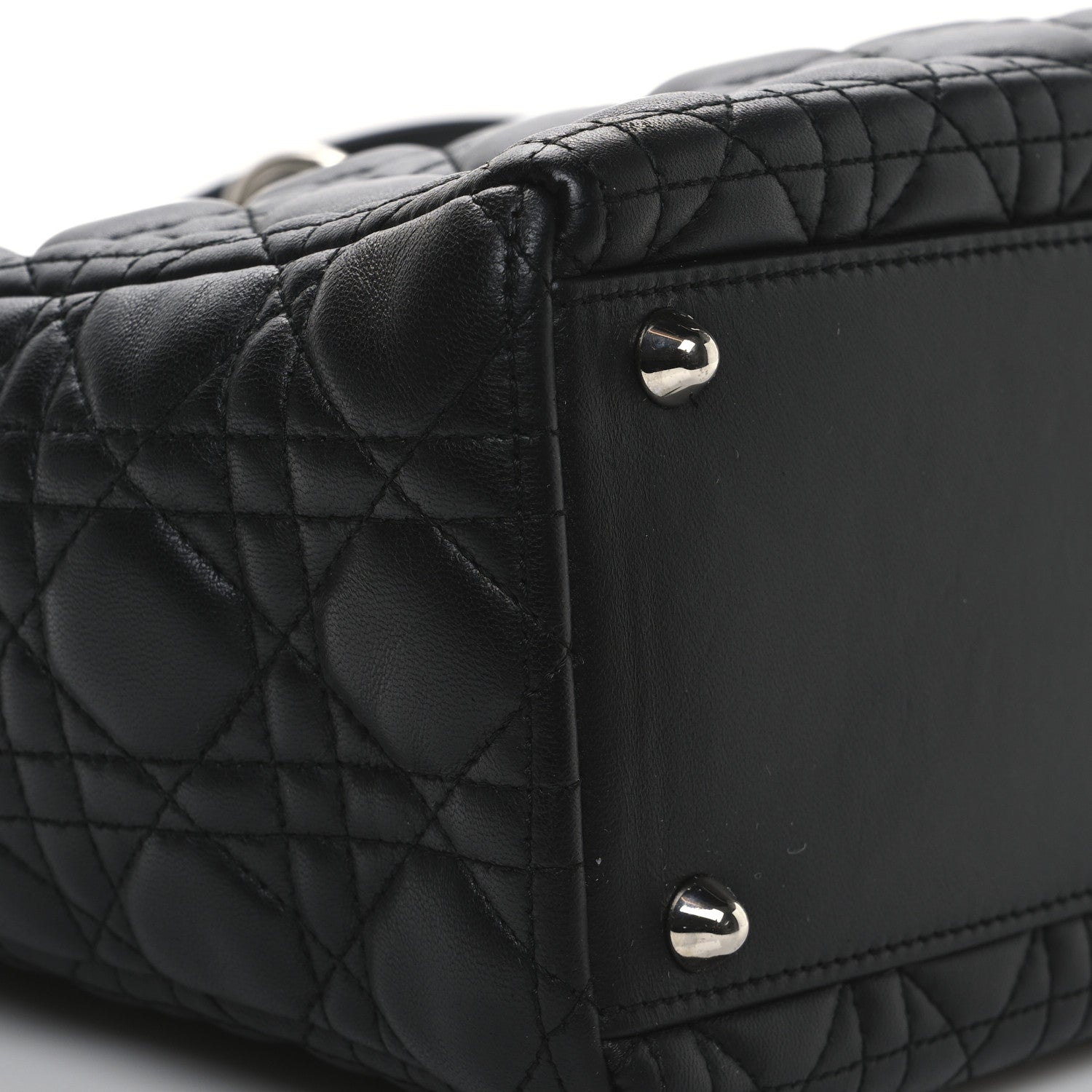 Christian Dior Lambskin Cannage Large Lady Dior Black 9 of 11
