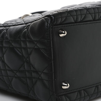Christian Dior Lambskin Cannage Large Lady Dior Black 9 of 11