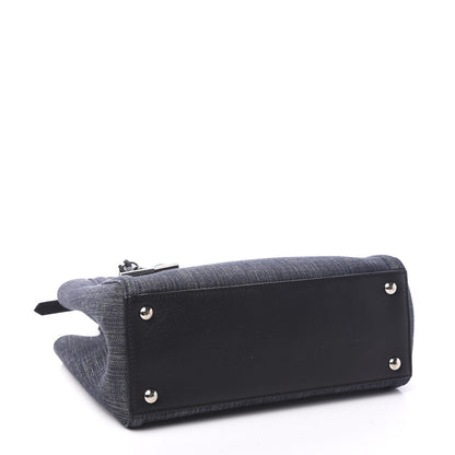 Fendi Denim Petite 2Jours Tote Blue Black 3 of 9
