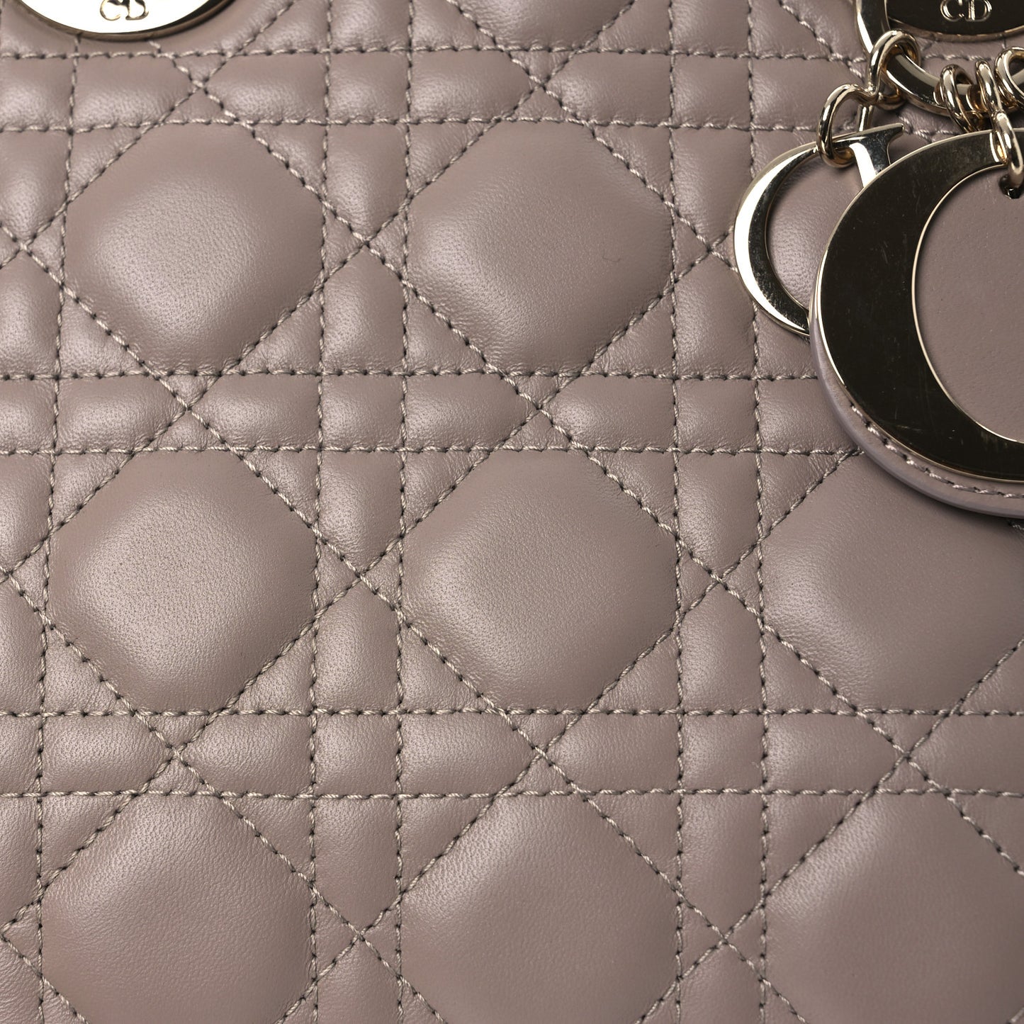 Lambskin Cannage Small My ABCDior Lady Dior Taupe