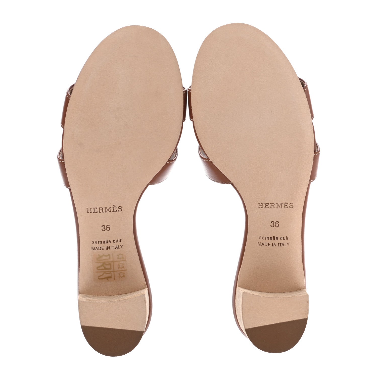Hermes Calfskin Oasis Sandals 36 Gold 5 of 9