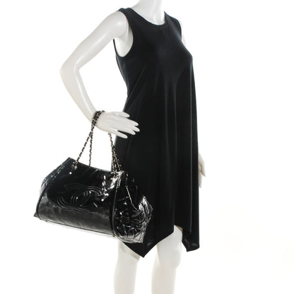 Chanel Vinyl Large Lipstick Ligne Accordion Tote Black 2 of 7