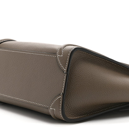 Celine Drummed Calfskin Nano Luggage Souris 10 of 10
