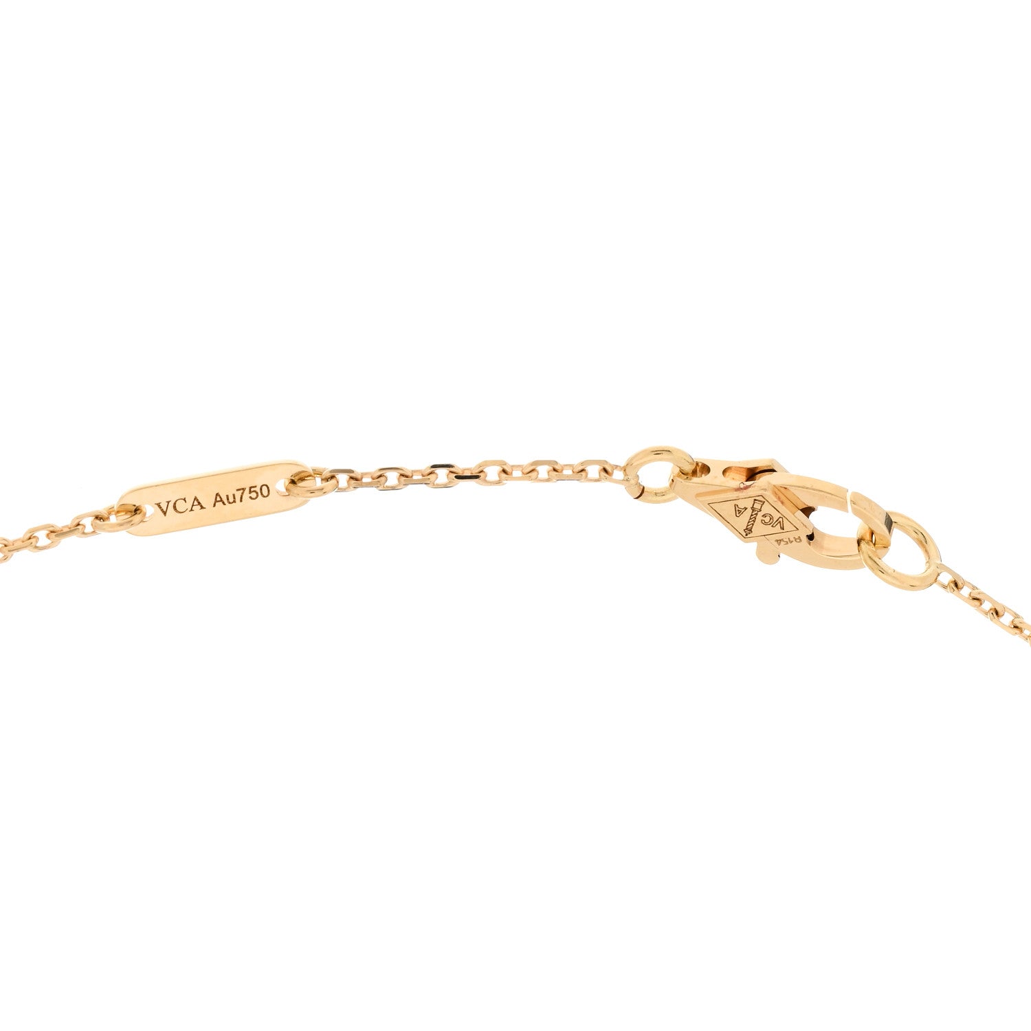 Van Cleef & Arpels 18K Yellow Gold Mother of Pearl Sweet Alhambra Pendant Necklace 3 of 5