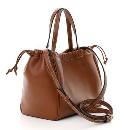 Celine Smooth Calfskin Cuir Small Triomphe Cabas Drawstring Tan 3 of 10