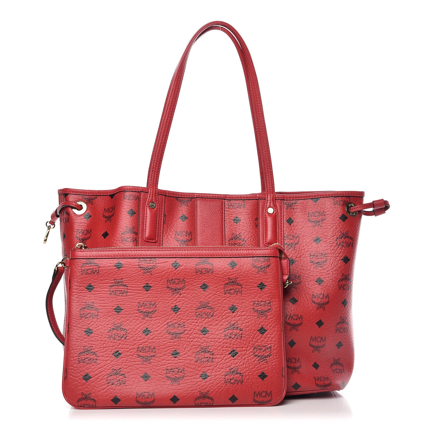 Visetos Medium Liz Reversible Shopper Tote Ruby Red