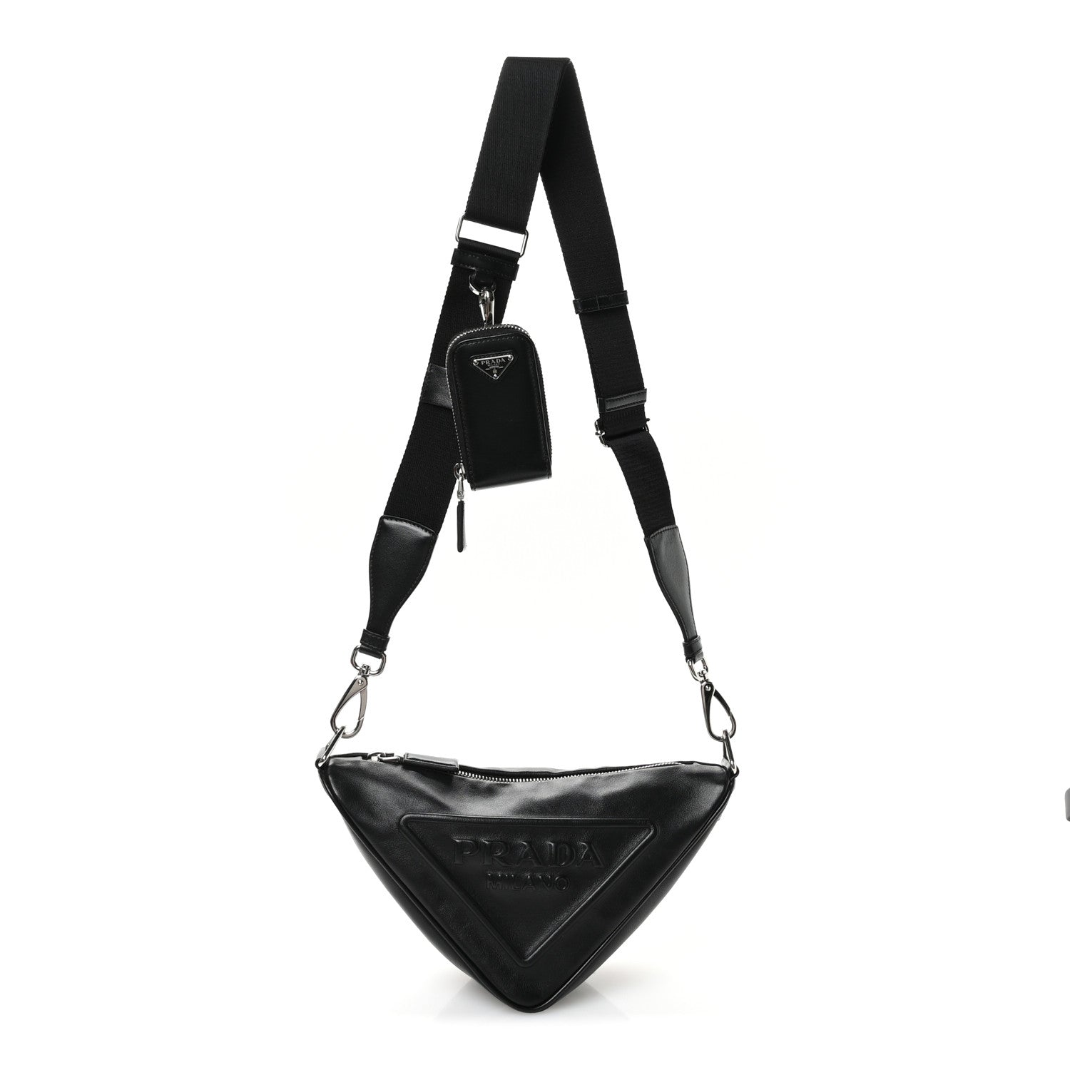 Prada Grace Lux Triangle Shoulder Bag Black 1 of 10