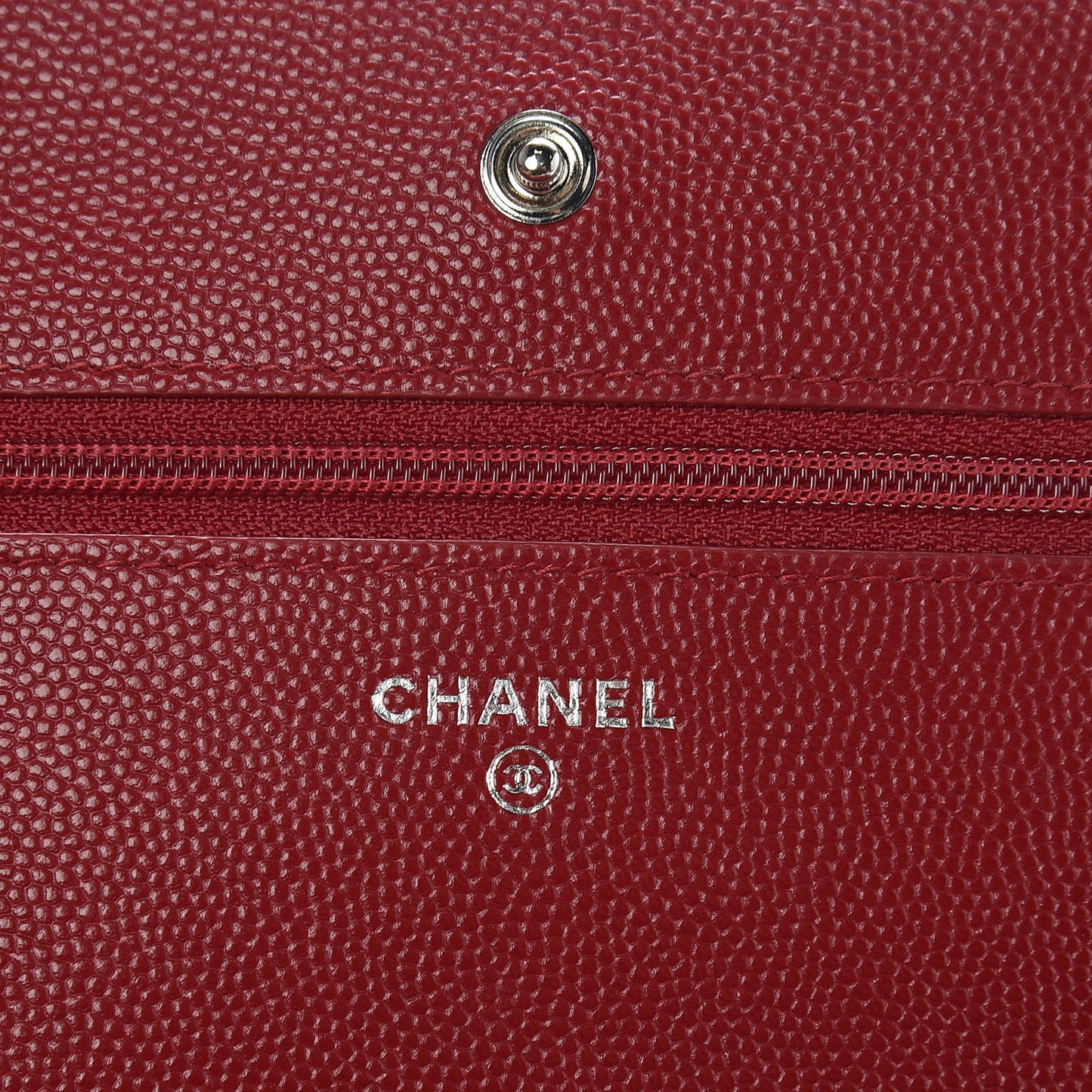 Caviar Quilted Wallet On Chain WOC Dark Red