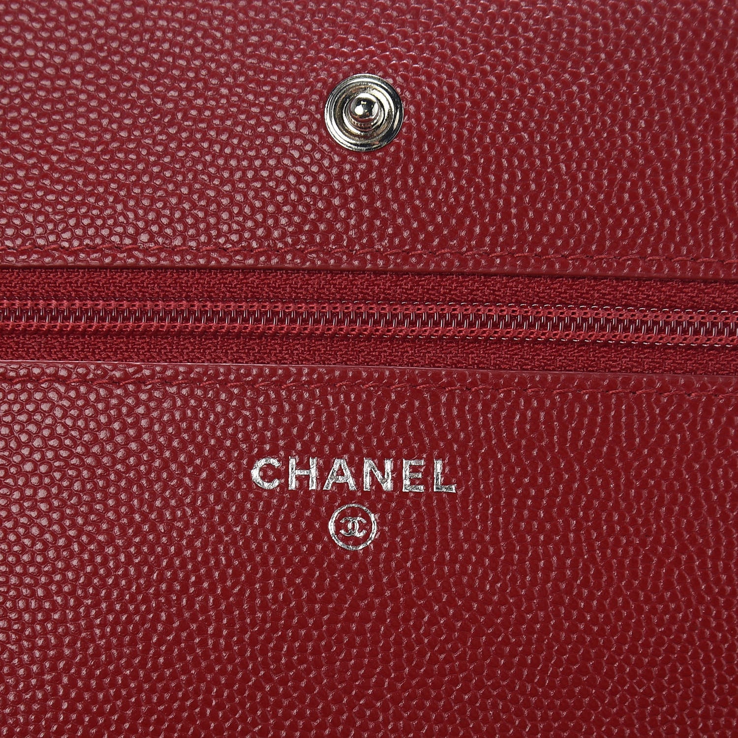 Chanel Caviar Quilted Wallet On Chain WOC Dark Red 6 of 11