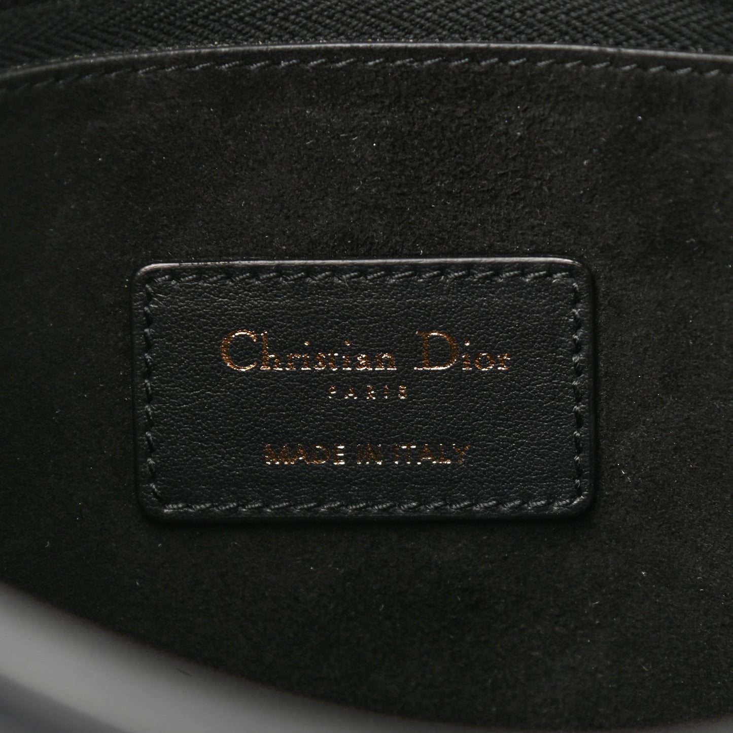 Calfskin Embossed Logo Zip Clutch Black