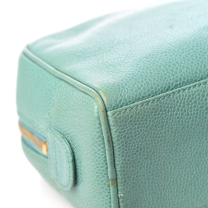 Chanel Caviar CC Large Cosmetic Case Green 13 of 16
