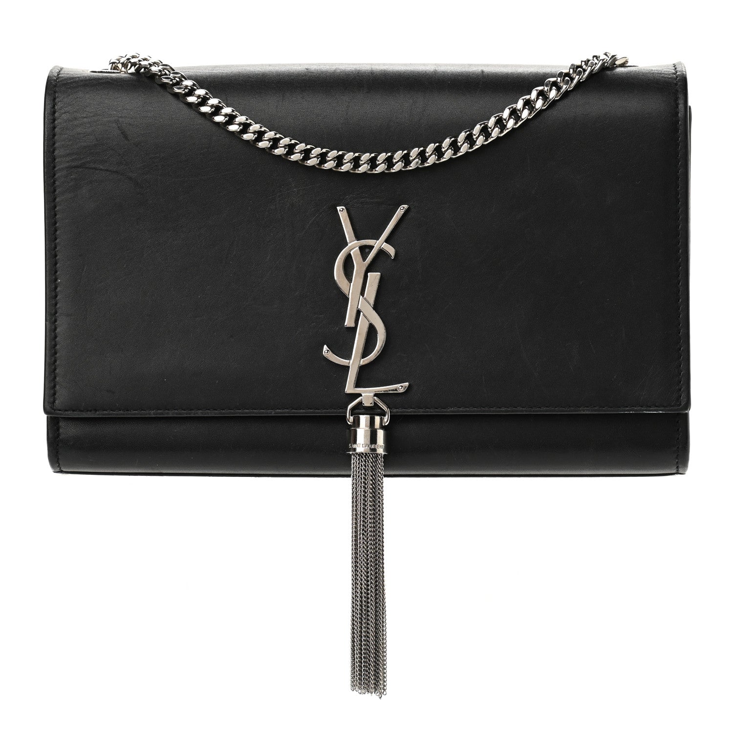 Saint Laurent Smooth Calfskin Medium Classic Monogram Kate Tassel Satchel Black 1 of 12