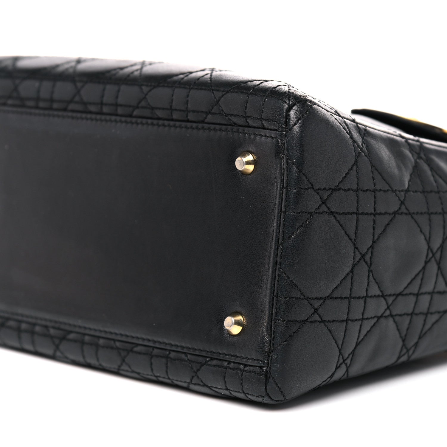 Christian Dior Lambskin Cannage Medium Lady Dior Black 9 of 12