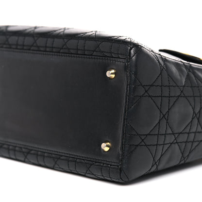 Christian Dior Lambskin Cannage Medium Lady Dior Black 9 of 12