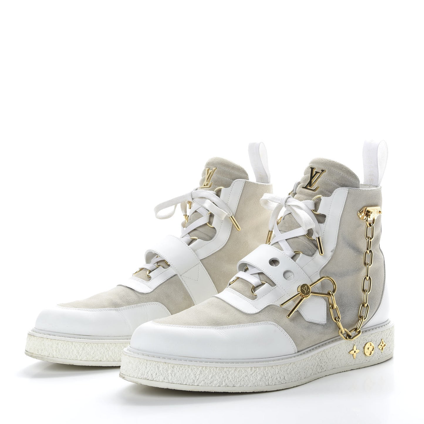 Calfskin Suede Mens Creeper Ankle Boots 9.5 White