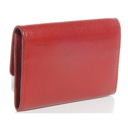 Chanel Leather Camellia Card Holder Wallet Red 3 of 9