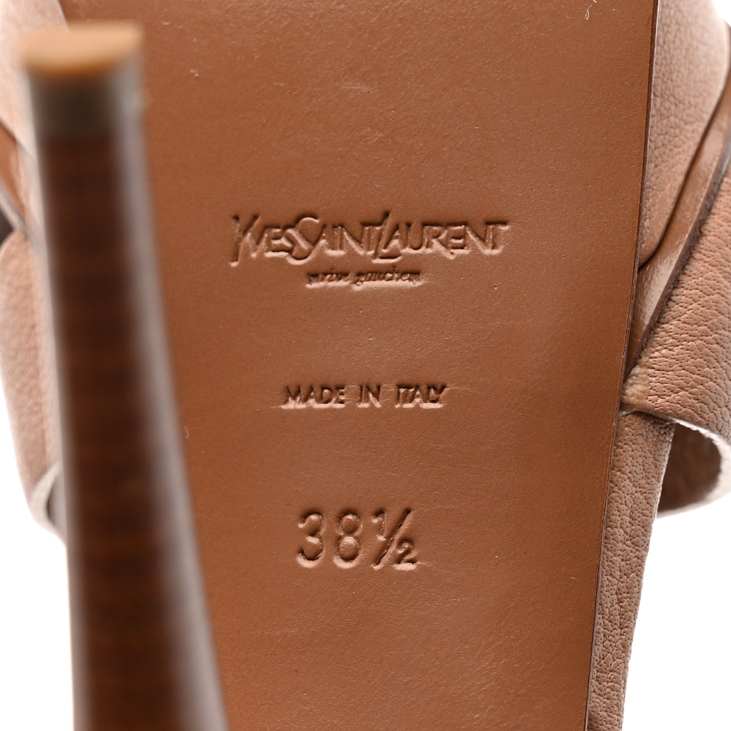 Calfskin Tribute 105 Platform Sandals 38.5 Caramel