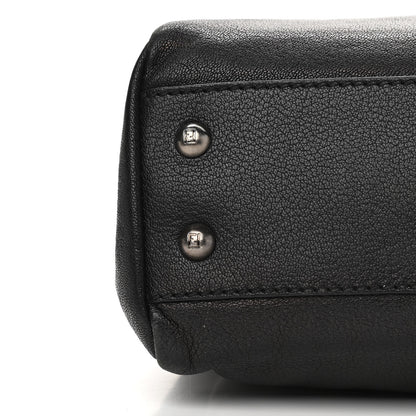 Fendi Goatskin Zucca Medium Peekaboo Iconic Satchel Black Tobacco 10 of 13