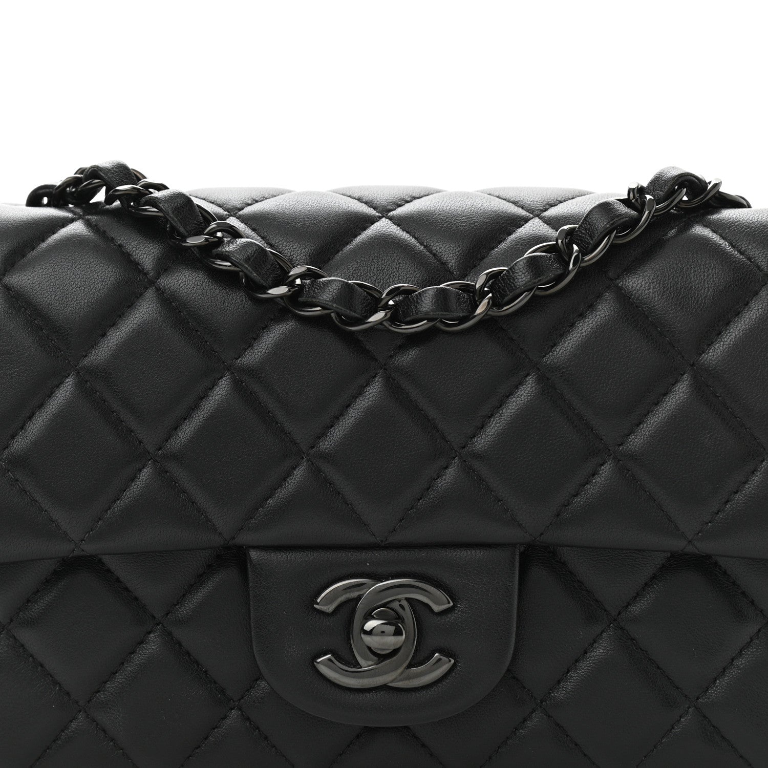 Chanel Lambskin Quilted Mini Rectangular Flap So Black 8 of 11
