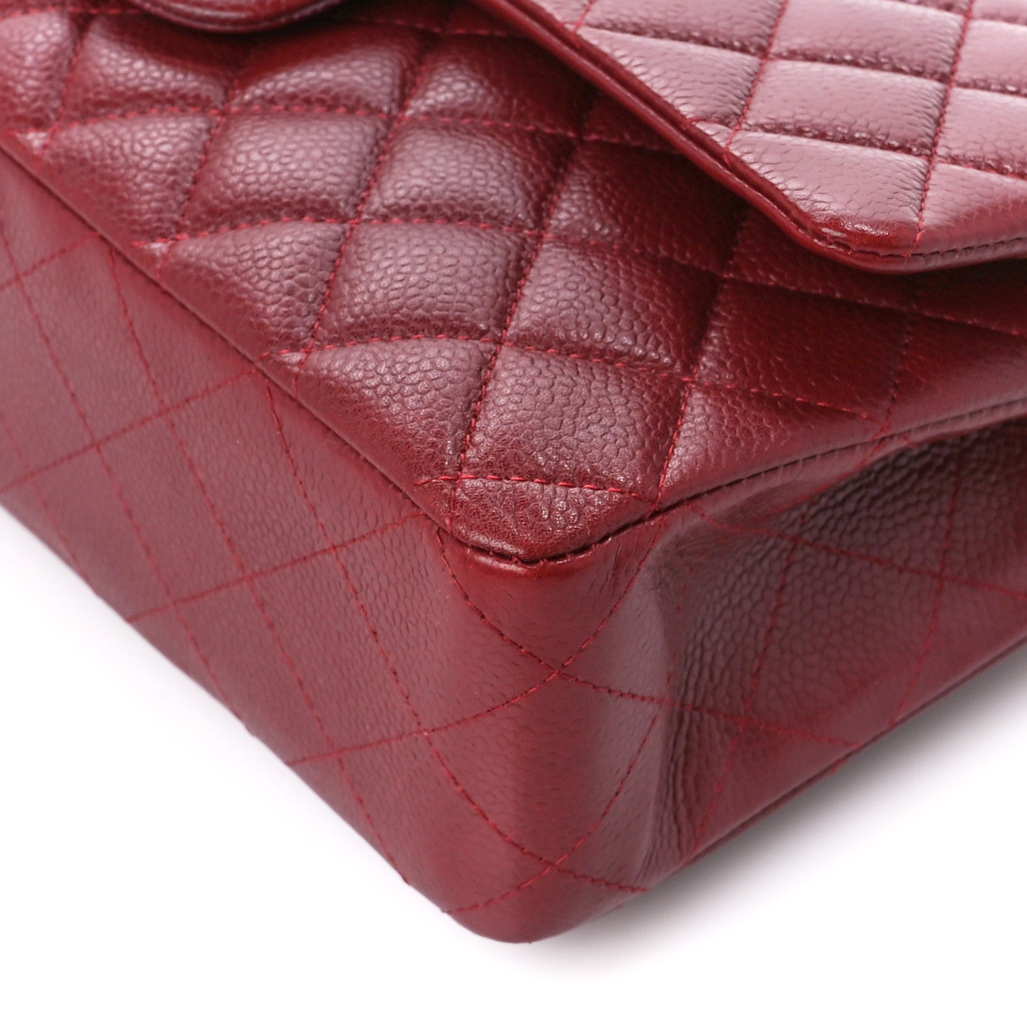 Chanel Caviar Quilted Medium Double Flap Dark Red 11 of 11