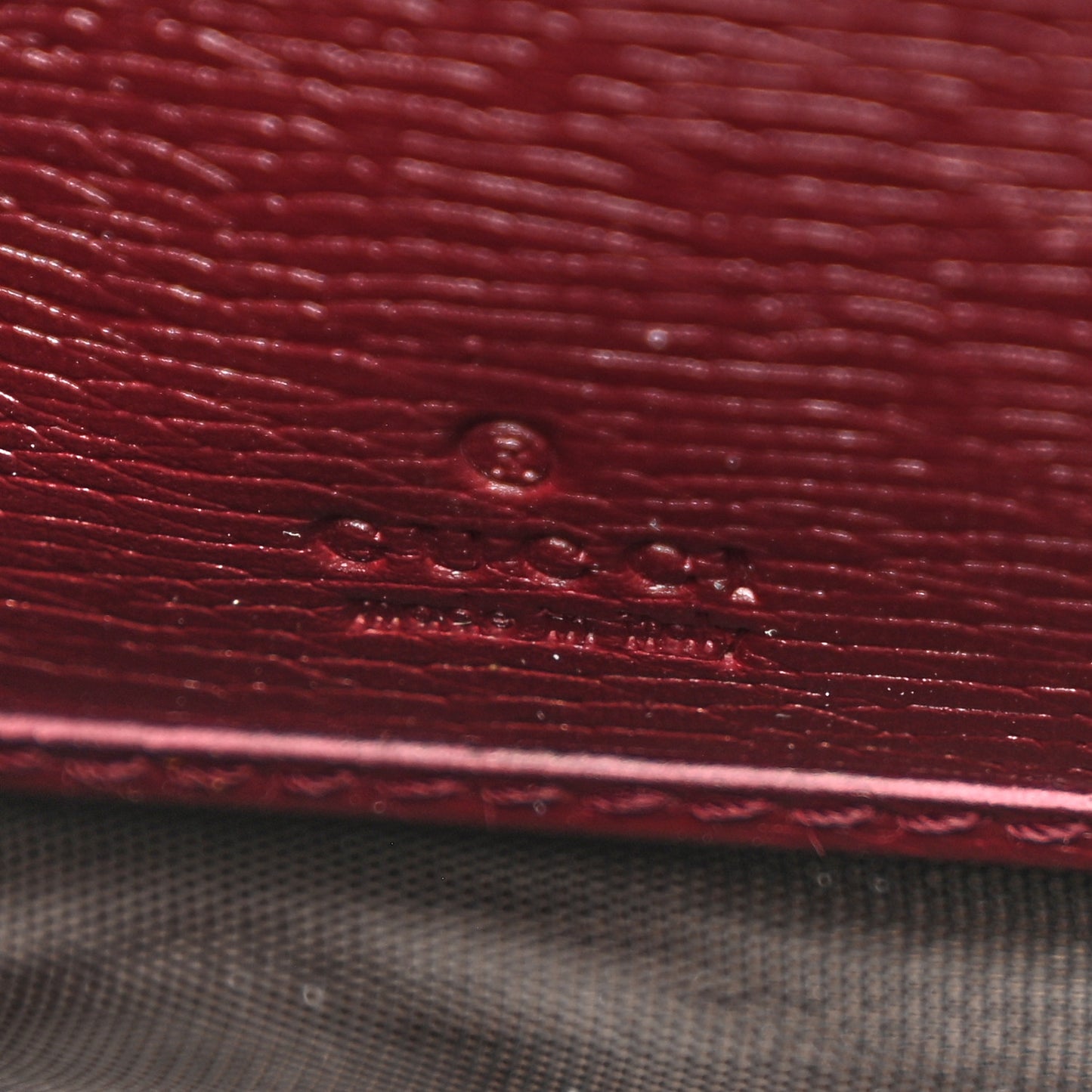 Calfskin Heartbeat Print Zip Around Wallet New Wine