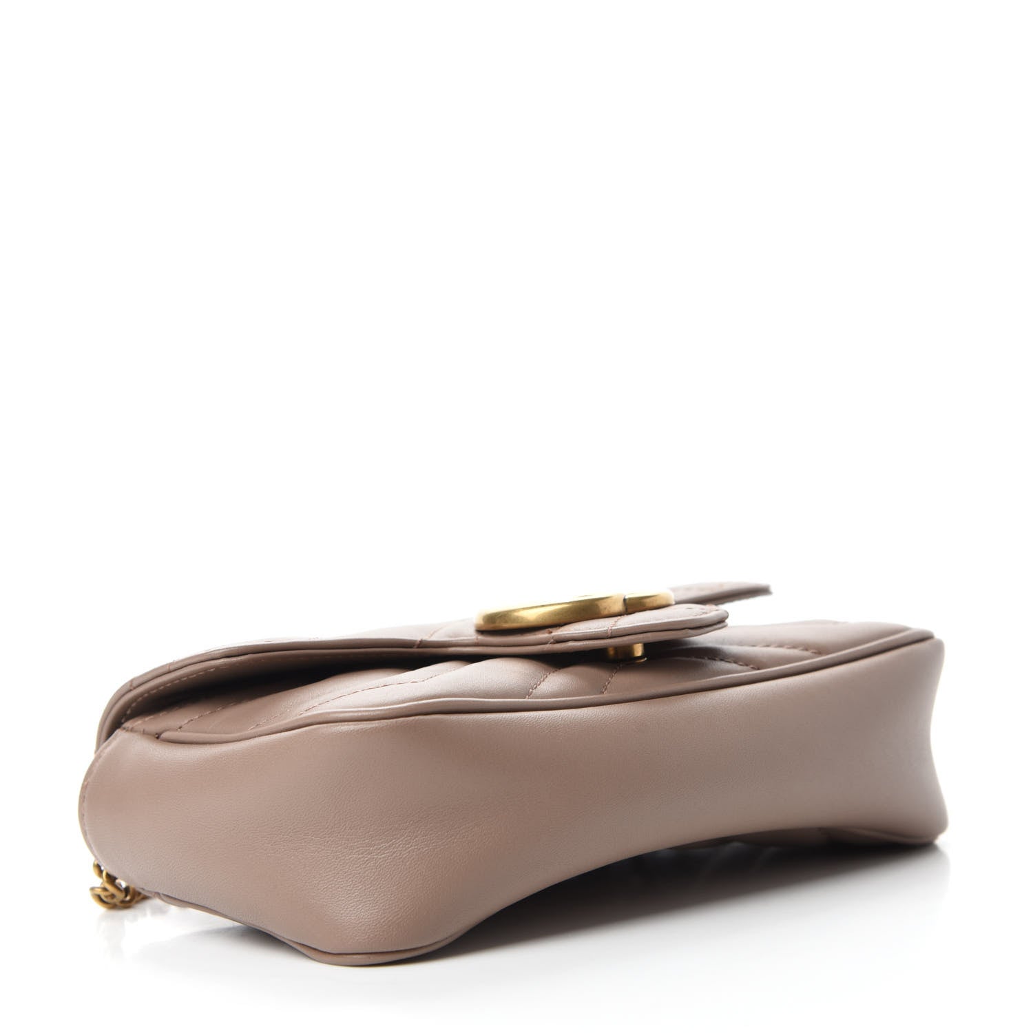 Gucci Calfskin Matelasse Super Mini GG Marmont Shoulder Bag Porcelain Rose 4 of 12