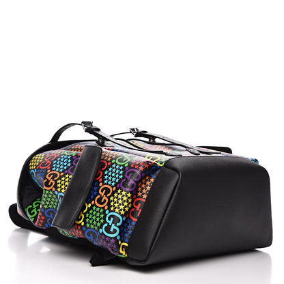 Gucci GG Supreme Monogram Psychedelic Medium Double Buckle Backpack Black Multicolor 4 of 9