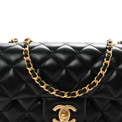 Chanel Lambskin Quilted Mini Rectangular Pearl Crush Flap Black 8 of 11
